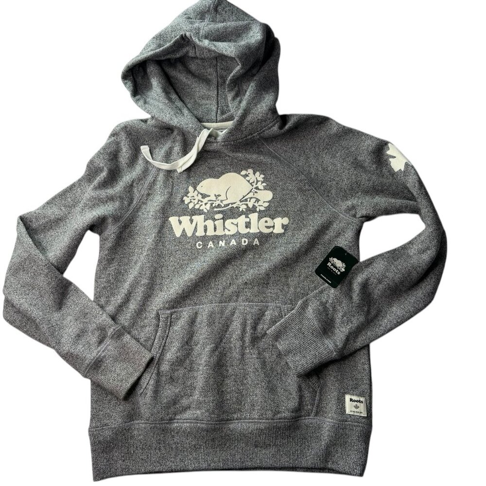 NEW ROOTS Whistler Kanga Hoody Hooded Pullover Sweatshirt Heathered Gray Small - Picture 7 of 10